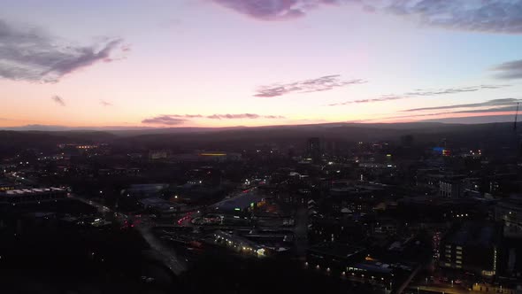 Sheffield City Centre drone shot over the sky line sheffield hallam bramall lane tall sky scraper ae