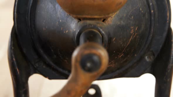 Coffee grinder with coffee beans inside