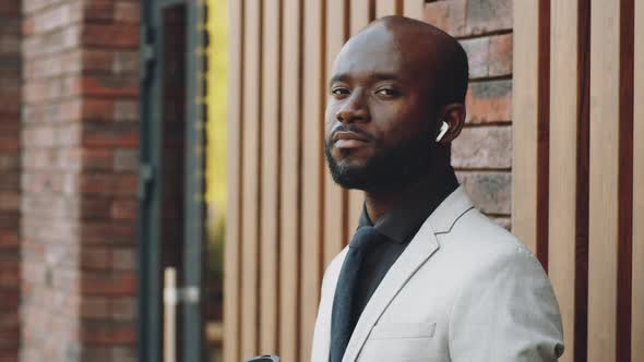 Portrait of Confident African American Businessman Outdoors