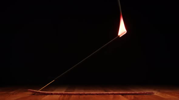 Aromatherapy Burning Incense Stick Closeup