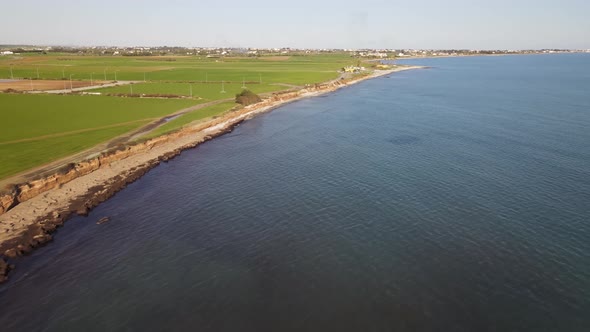 Day views of the mediterranean sea. Shooting from a drone.