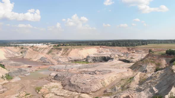 Huge open quarry.