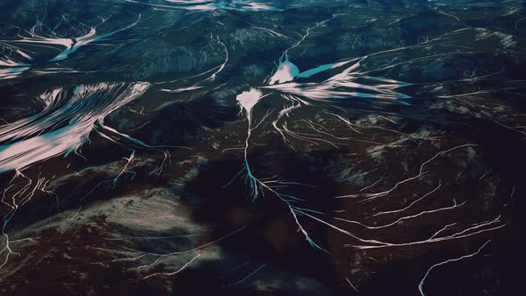 Aerial View of the Mountains with Glacier