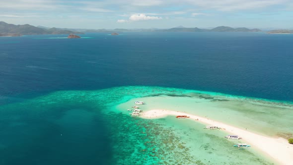 Tropical Island Sandy Beach Philippines Palawan