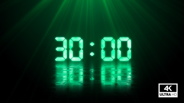 Digital Negative Countdown 30 Seconds Green