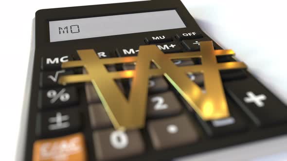 MORTGAGE Text on Calculator Display and Won Symbol alt