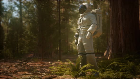 Lonely Astronaut in Dark Forest