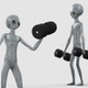 Alien Doing Dumbbell Bicep Curls 2 - VideoHive Item for Sale