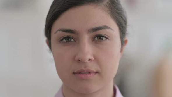 Close up of Indian Woman Looking at the Camera