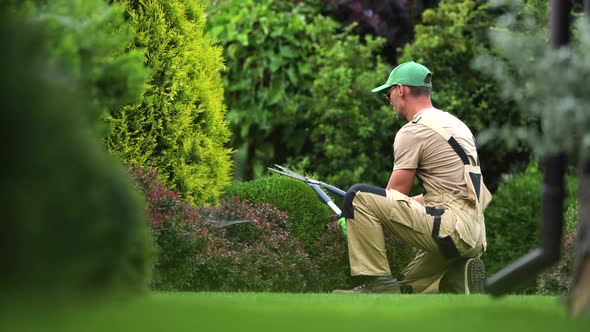 Lawn And Garden Maintenance Concept. 