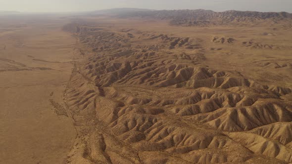 Aerial shot of the San Andreas Fault to the North West of Los Angeles