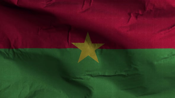 Burkina Faso Flag Textured Waving Background 4K