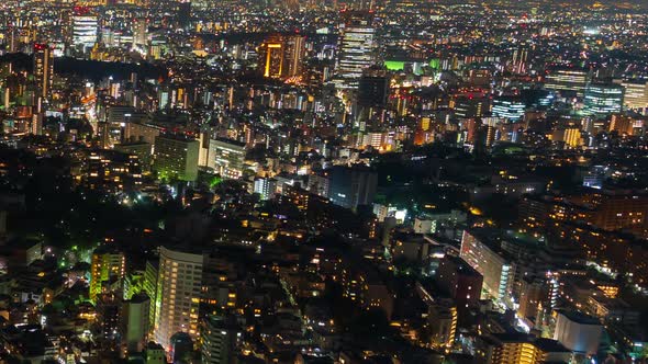 time lapse of Tokyo city at night, Japan