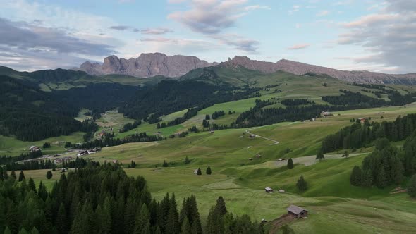 Beautiful cloudy day in the Dolomites mountains