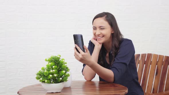 Indian girl doing video call