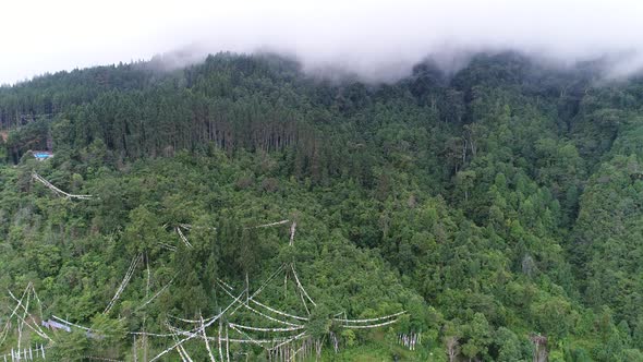 Rumtek Monastery area in Sikkim India seen from the sky