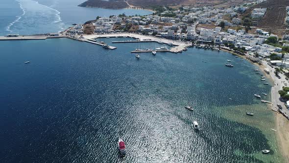 Serifos island in the Cyclades in Greece seen from the sky