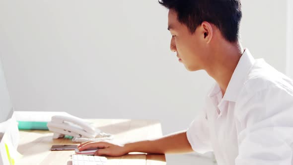 A man working on computer