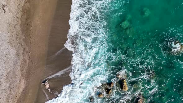 Wild beach on the Mediterranean Sea 4 K