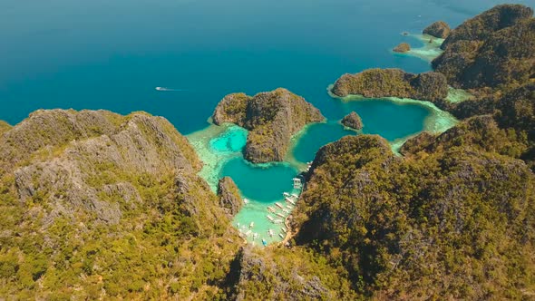 Seascape with a Beautiful Lagoon Philippines, Palawan.