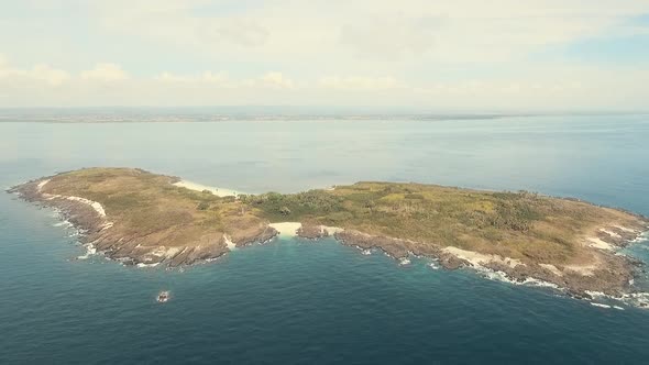 Aerial far away shot from Iguana Island, Republic of Panama