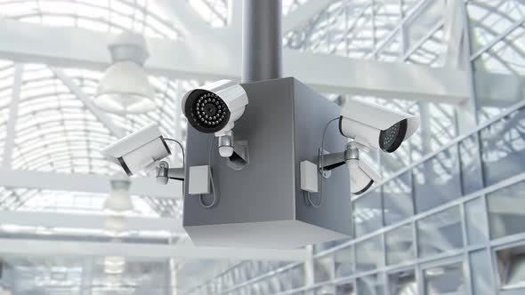 Security Cameras Monitoring the People and Crime at the Private Public Area