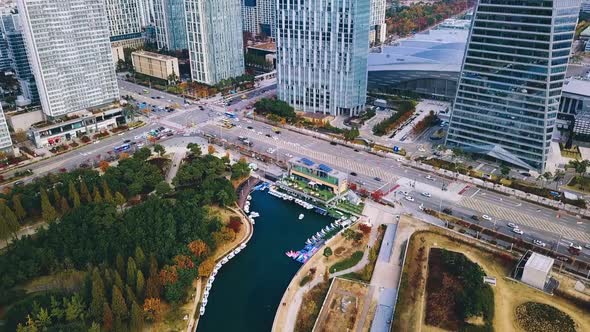 Aerial view of Incheon Songdo Central Park