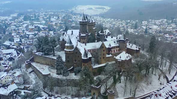 Braunfels Castle in winter, Hesse, Germany