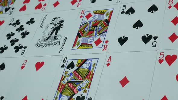 Modern Playing Poker Cards On The Table In The Casino