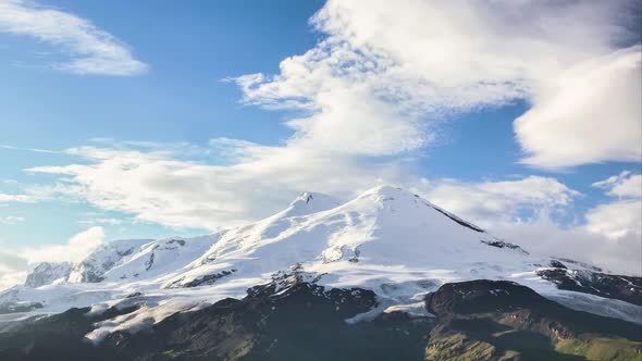 High Boundless Mountains Covered with Steady Thick Snow