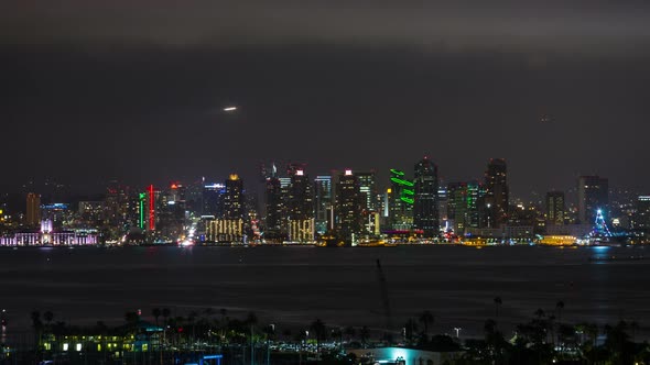 Downtown San Diego at Night Skyline