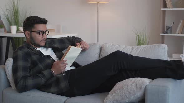 Reading Book Relax Knowledge Leisure Man Couch