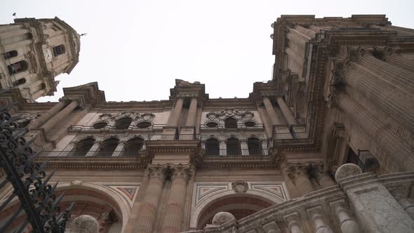 Low angle of the Malaga Cathedral