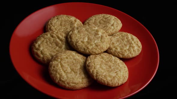 Cinematic, Rotating Shot of Cookies on a Plate - COOKIES 123