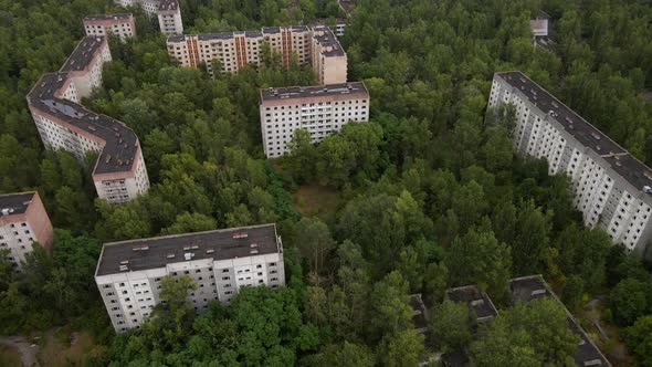 Aerial view of Chernobyl Ukraine exclusion zone Zone of high radioactivity