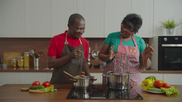 Retired Couple Discussing Taste of Prepared Food