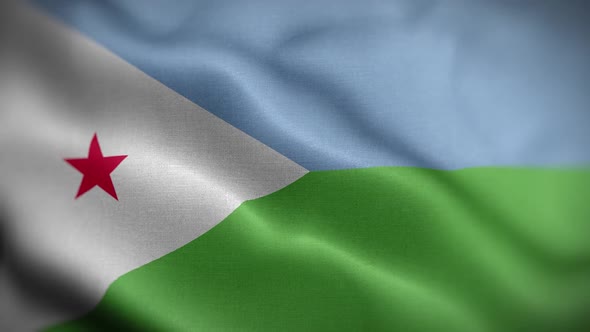 Djibouti Flag Textured Waving Front Background HD