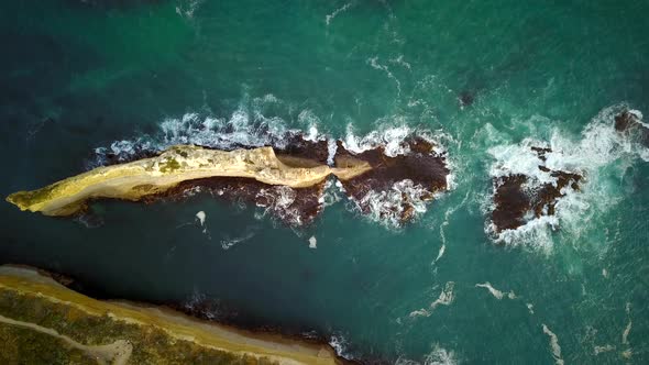 Aerial view of The Port Campbell National Park in Australia.