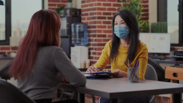 Business Worker Interviewing Candidate at Job Application Meeting