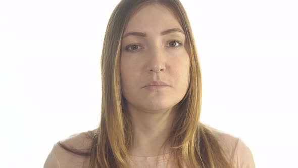 Young Woman Eating Fried Potatoes Harmful Food