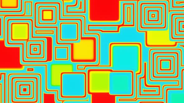 Pulsating Resizing Multicolored Squares VJ Loop