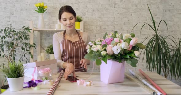 Young Woman Florist at Work