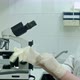 Researcher Putting on Gloves and Using a Microscope in a Laboratory - VideoHive Item for Sale
