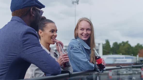 Friends talking on the street