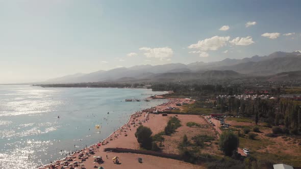 Summer Beach Lake Issik Kul Kirgizstan