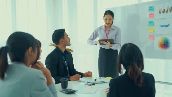 Business Project Presentation By Proficiently Skilled Businesswoman Team Leader