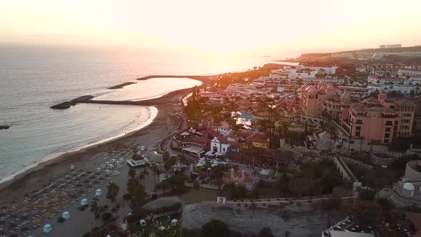 Top View Over Los Cristianos Canary Islands Tenerife Spain