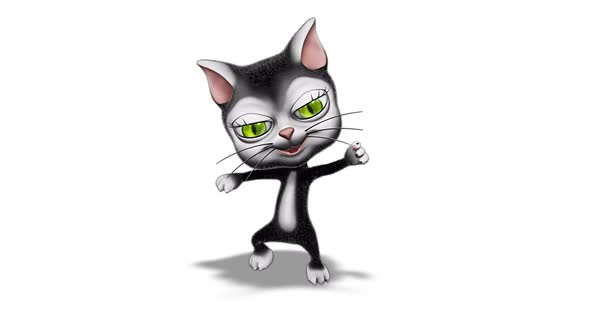3D Kitty Cat Fun Dance  Looped on White alt