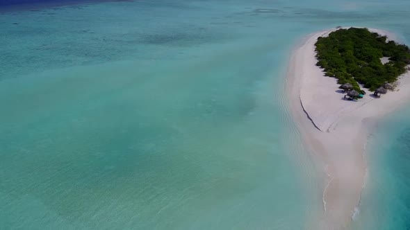 Aerial drone landscape of coast beach time by clear sea with sand background