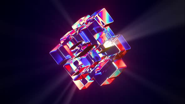 Glass Shape with Light Rays Abstract Looped Animation alt